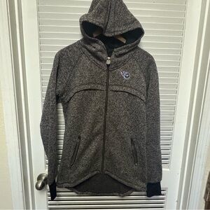 NFL Titans Women's Large Gray Hooded fitted Zip-Up Jacket